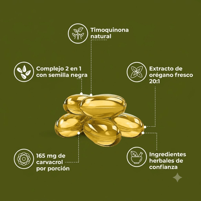 Aceite de Orégano + Semilla Negra 6,000 mg — Sin Ardor - Kloriva