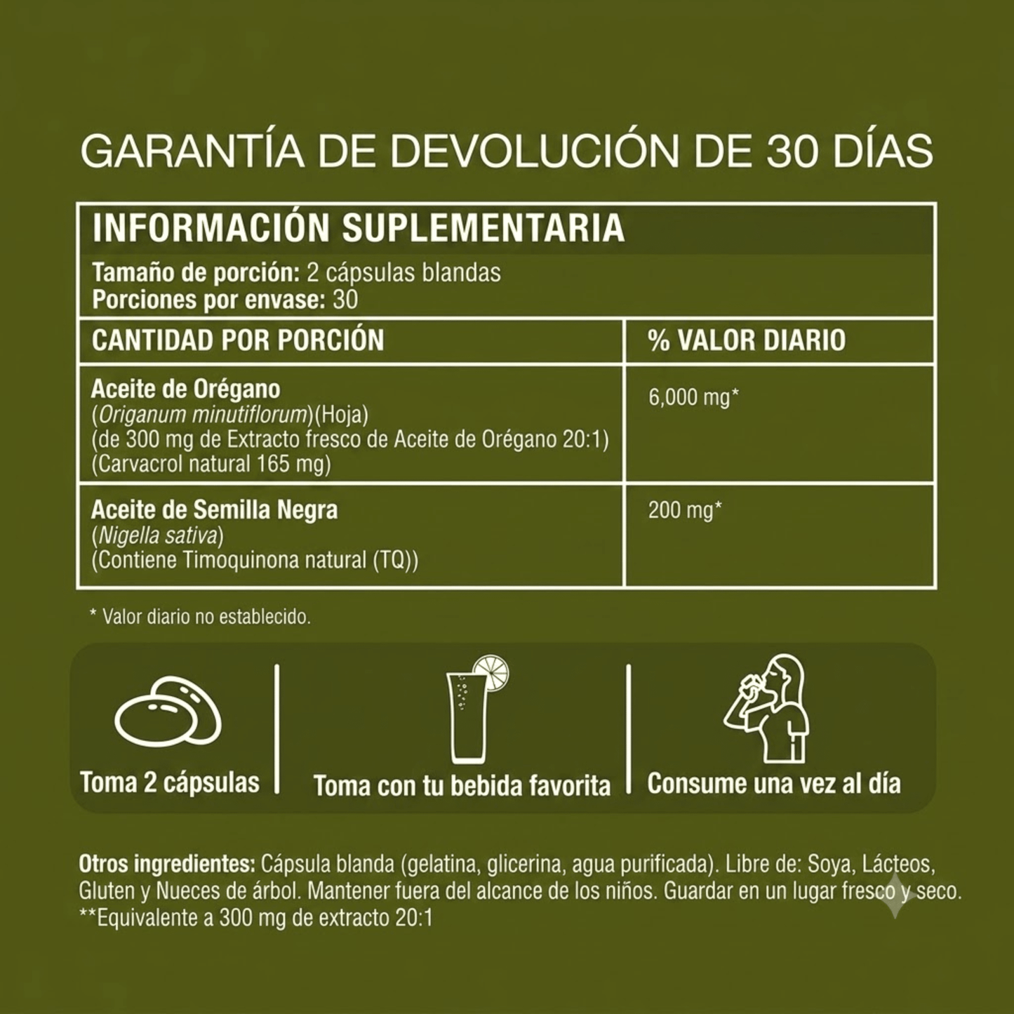 Aceite de Orégano + Semilla Negra 6,000 mg — Sin Ardor - Kloriva